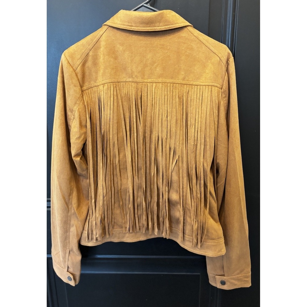Fornia Faux Swade Jacket With Fringe on the Back. Boho Chic / Western Size XL